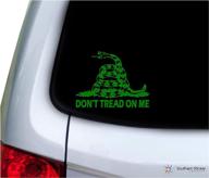 🐍 gadsden flag marines southern sticker company, 3.9x5.1 inches size, don't tread on me snake text, green vinyl laptop car window truck decal - made and shipped in the usa логотип