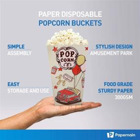 img 3 attached to 50 Count Amusement Papernain Popcorn Disposable