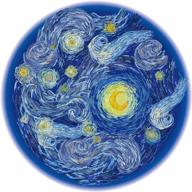 bgraamiens puzzle-starry starry night-1000 pieces creative round blue board jigsaw puzzles inspired by van gogh logo