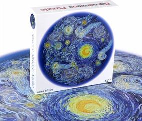 img 3 attached to Bgraamiens Puzzle-Starry Starry Night-1000 Pieces Creative Round Blue Board Jigsaw Puzzles Inspired By Van Gogh