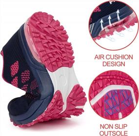 img 3 attached to Дышащие женские спортивные кроссовки на воздушной подушке - модные сетчатые кроссовки с возможностями тенниса, тренажерного зала и работы