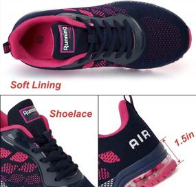 img 2 attached to Breathable Women'S Air Cushion Athletic Running Shoes - Fashionable Mesh Sneakers With Tennis, Gym And Work Capabilities