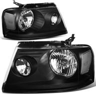 🚗 dna motoring hl-oh-f15004-bk-cl1: oe style headlights for f-150 2004-2008 / mark lt 2006-2008, black clear reflector - quality and compatibility guaranteed! логотип