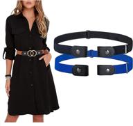 👗 elastic buckleless women's belts: mstokin stretch invisible accessories logo