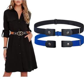 img 4 attached to 👗 Elastic Buckleless Women's Belts: MSTOKIN Stretch Invisible Accessories