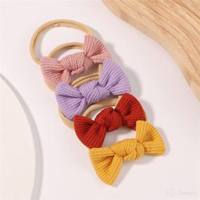 img 3 attached to 👶 Pack of 20 Baby Girls Waffle Headbands Hair Bows Stretchy Nylon Hairbands | Newborn Infant Toddler Hair Accessories