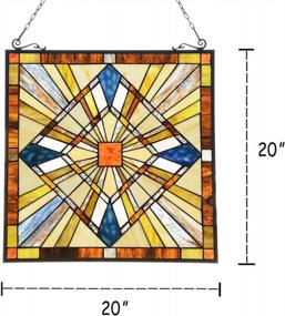 img 3 attached to Capulina Mission Style Stained Glass Window Hangings Panels 20" W X 20" H Excellent Handicrafts Suncatcher Parents Gifts For Home Decor