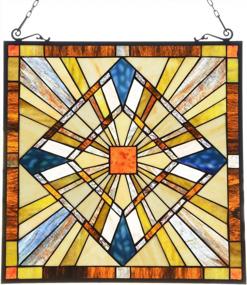 img 4 attached to Capulina Mission Style Stained Glass Window Hangings Panels 20" W X 20" H Excellent Handicrafts Suncatcher Parents Gifts For Home Decor
