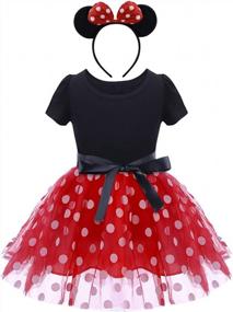 img 4 attached to Adorable Polka Dot Princess Dress With Tulle Skirt And Bow Headband For Baby Girls' Birthday Party!