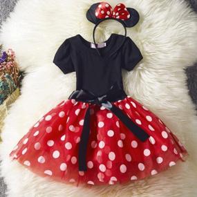 img 3 attached to Adorable Polka Dot Princess Dress With Tulle Skirt And Bow Headband For Baby Girls' Birthday Party!
