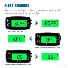 img 1 attached to 🔋 Runleader Digital Engine Temperature Gauge Volt Meter: Programmable Alerts, Clock Display, Backlight Selection - Ideal for Generator, Motorcycle, Dirtbike, ATV, Outboard Motor, Marine, Snowmobile
