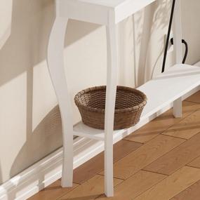 img 1 attached to White Narrow Sofa Console Table With Outlets And USB Ports For Living Room, Entryway, Hallway, Foyer
