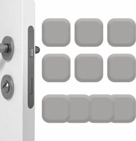 img 4 attached to 10Pcs 1.77" JEGONFRI Door Stoppers Wall Protector - Strong Adhesive, Silicone Thickened Bumpers For Walls (Gray, Square)