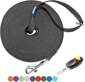 img 4 attached to Durable BAAPET Dog Training Leash with Clickers for Small, Medium and Large Dogs - 15 ft Long, Ideal for Training, Play, Camping, or Backyard Activities - Black Color