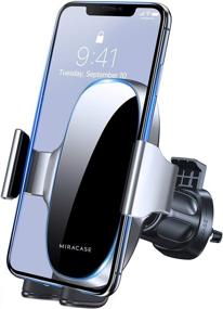 img 4 attached to 🚗 [Updated-2nd Generation] Miracase Universal Car Phone Holder, Air Vent Mount Compatible with iPhone 11/11 Pro Max/SE/XR/XS/8 Plus/Samsung S20 Ultra and All Phones, Silver