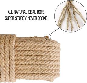 img 2 attached to 🐱 Aoneky Hemp Rope Cat Scratching Post - Ideal for Cat Trees and Towers - Replacement Sisal Rope