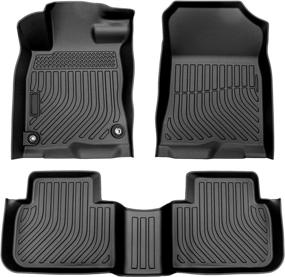 img 4 attached to 🚗 Cartist Custom Fit Floor Mats 2022 Honda Civic - All Weather Liner Front & Rear Row, Heavy Duty TPE Waterproof (Not for 2nd Row with USB Port)