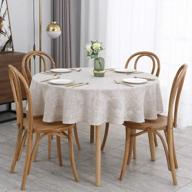maxmill flaxy faux linen tablecloth: 2-tone slubby texture, wrinkle resistant & soft for kitchen dining events - 70 inch round logo