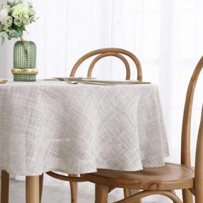 img 3 attached to Maxmill Flaxy Faux Linen Tablecloth: 2-Tone Slubby Texture, Wrinkle Resistant & Soft For Kitchen Dining Events - 70 Inch Round