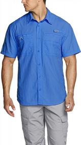 img 2 attached to Men'S UPF 50+ Breathable Fishing Shirt, TSLA Outdoor Recreation Short Sleeve Button Down Shirt