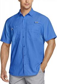 img 4 attached to Men'S UPF 50+ Breathable Fishing Shirt, TSLA Outdoor Recreation Short Sleeve Button Down Shirt