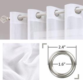 img 3 attached to Top Finel White Grommet Прозрачные шторы длиной 84 дюйма из искусственного льна, сплошные оконные шторы для гостиной, спальни, 54 "WX 84 " L, 2 панели