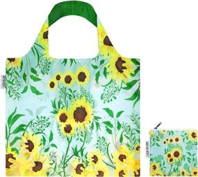 img 1 attached to Large Reusable Shopping Tote Bag W/Sunflowers & Outer Pouch - Wrapables