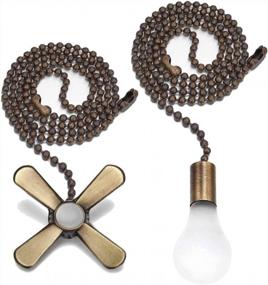 img 4 attached to Ceiling Fan Pull Extension Chain With Distinct Fan And Bulb Design, Durable Rustproof Brass And Decorative Frosted Glass Material (24 Inch Length, Bronze Finish)