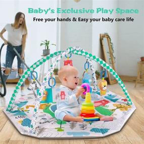 img 1 attached to 👶 Bellababy 4-in-1 Tummy Time Mat: Baby Gym, Play Mat, Ball Pit with High Contrast Toys, Self-Discovery Mirror, and Tummy Time Pillow for Enhanced Sensory and Motor Skill Development