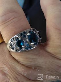 img 5 attached to 💍 Кольцо RB Gems из 925-й пробы серебра | Натуральные 5-каратные драгоценные камни | Родиевое покрытие | Стиль 3 камня
