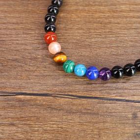 img 1 attached to 7 Chakra Stone Japa Mala Wrap Bracelet Necklace - COAI 108