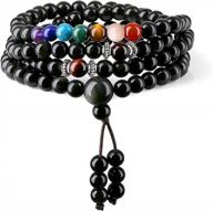 7 chakra stone japa mala wrap bracelet necklace - coai 108 логотип