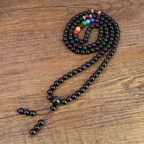 img 2 attached to 7 Chakra Stone Japa Mala Wrap Bracelet Necklace - COAI 108