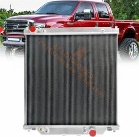 img 1 attached to ALLOYWORKS Ford F-Series 2 Row Aluminum Radiator for 2003-2007 F250 F350 F450 F550 Powerstroke Turbo Diesel 6.0L AT/MT