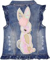 adorable denim owl vest for little girls - perfect for spring and autumn logo