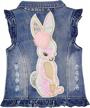 adorable denim owl vest for little girls - perfect for spring and autumn logo