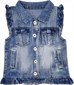 img 1 attached to Adorable Denim Owl Vest For Little Girls - Perfect For Spring And Autumn