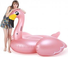 img 1 attached to Jasonwell Flamingo Pool Float: Giant Inflatable Raft With Fast Valves For Summer Beach And Swimming Fun. Perfect Pool Floatie Lounge For Adults And Kids, Ideal For Party Decorations And Toys.