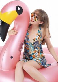 img 2 attached to Jasonwell Flamingo Pool Float: Giant Inflatable Raft With Fast Valves For Summer Beach And Swimming Fun. Perfect Pool Floatie Lounge For Adults And Kids, Ideal For Party Decorations And Toys.