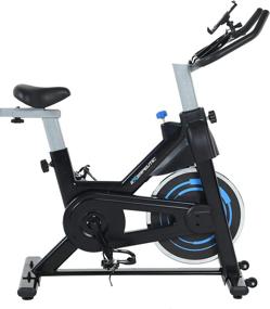 img 2 attached to Bluetooth Indoor Cycling Bike With MyCloudFitness App (4208) By Exerpeutic - Black And Blue For Enhanced Searchability