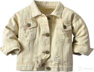 🧒 adorable toddler baby denim jackets: button down jeans coat with ripped hooded top - perfect fall cowboy outwear clothes for kids girls and boys logo