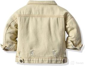 img 3 attached to 🧒 Adorable Toddler Baby Denim Jackets: Button Down Jeans Coat with Ripped Hooded Top - Perfect Fall Cowboy Outwear Clothes for Kids Girls and Boys