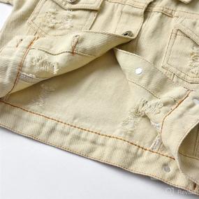 img 1 attached to 🧒 Adorable Toddler Baby Denim Jackets: Button Down Jeans Coat with Ripped Hooded Top - Perfect Fall Cowboy Outwear Clothes for Kids Girls and Boys