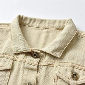 img 2 attached to 🧒 Adorable Toddler Baby Denim Jackets: Button Down Jeans Coat with Ripped Hooded Top - Perfect Fall Cowboy Outwear Clothes for Kids Girls and Boys