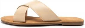 img 3 attached to Женские сандалии на плоской подошве с открытым носком, повседневные летние модные сандалии без шнуровки от LUFFYMOMO
