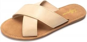 img 4 attached to Женские сандалии на плоской подошве с открытым носком, повседневные летние модные сандалии без шнуровки от LUFFYMOMO