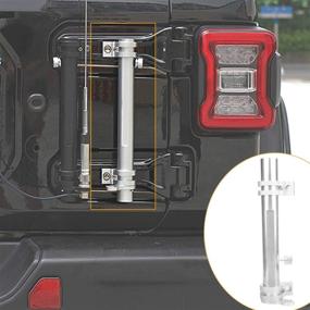 img 4 attached to 🚩 YANWEN Multi-Function Antenna Mount Flagpole Holder, Tailgate Hinge Mount Single Flag – For Jeep Wrangler JK JL Sahara Rubicon & Unlimited (Silver)