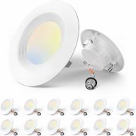 4 inch dimmable led recessed lighting 12 pack, 9w=60w 650lm can lights with baffle trim 3000k/4000k/5000k selectable etl & fcc certified - amico 3cct retrofit installation logo