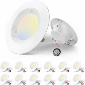 img 4 attached to 4 Inch Dimmable LED Recessed Lighting 12 Pack, 9W=60W 650LM Can Lights With Baffle Trim 3000K/4000K/5000K Selectable ETL & FCC Certified - Amico 3CCT Retrofit Installation
