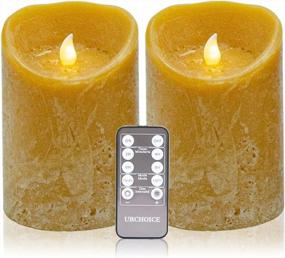 img 4 attached to Создайте настроение с помощью беспламенных свечей Urchoice Amber: реалистичное мерцание, долговечная батарея и удобный пульт дистанционного управления